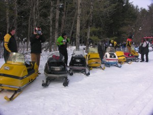 Old snowmobiles at Beaver River a few years back.